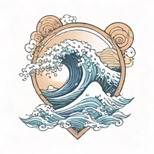 Mountains With Ocean Wave In Front