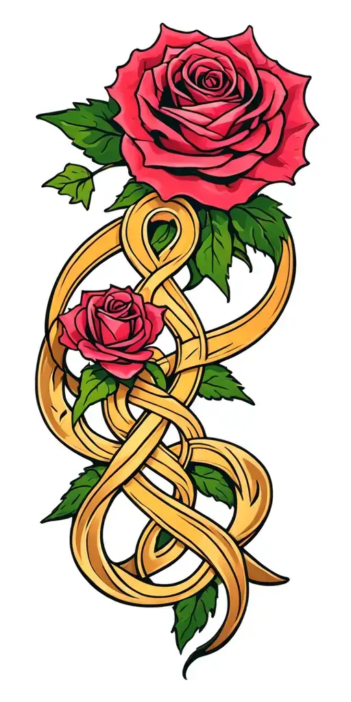 Women's Celtic Trinity Knot Tribal Sleave With Rose