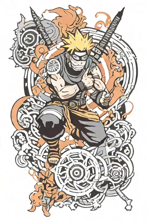Combine Elements Of Marvel Comics And Naruto Into A Unique Tattoo Design