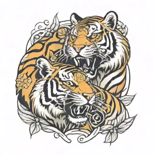 Tiger And Tigress Symbolizing The Client's Love