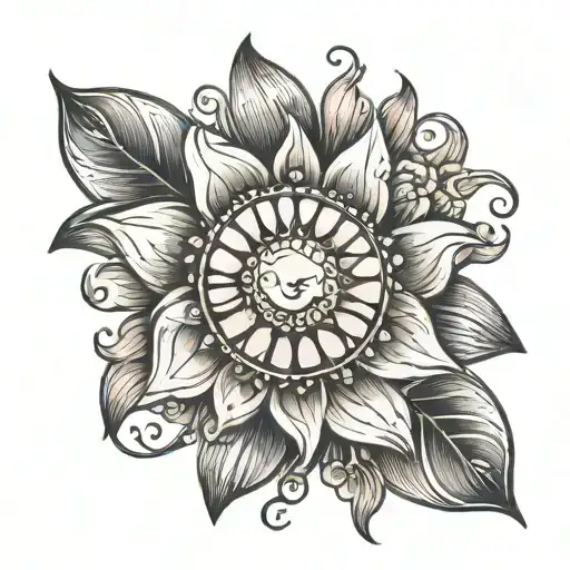 Sun And Petal Representing A Family