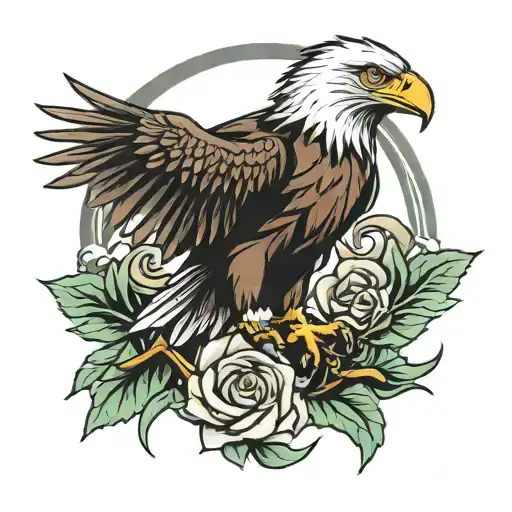 Eagle Flying With Sword