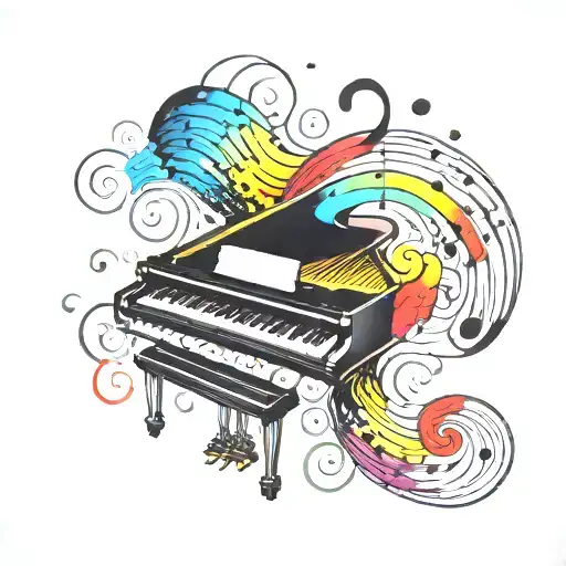 Piano Keys Only Forming A Rainbow Infinity Symbol