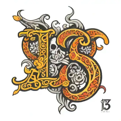 Number 13 With The Word Lucky