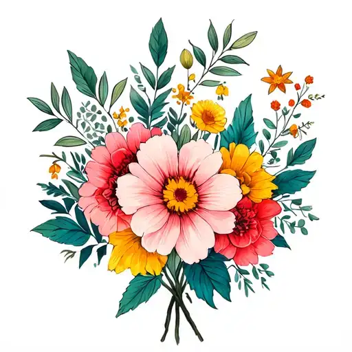 April August And November Birth Flower Bouquet