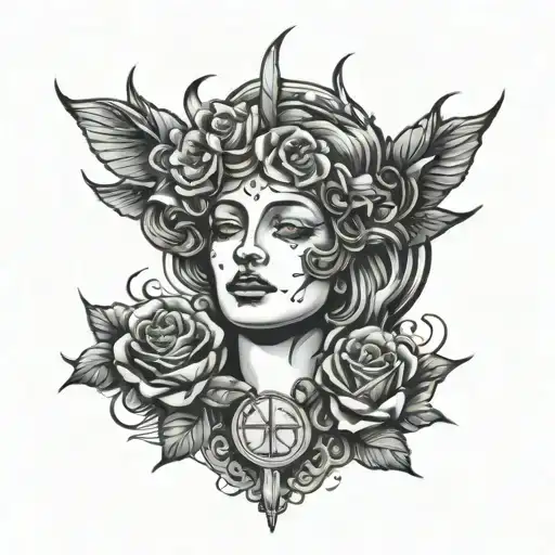 Broken Head Of Venus De Milo Tattoo Design