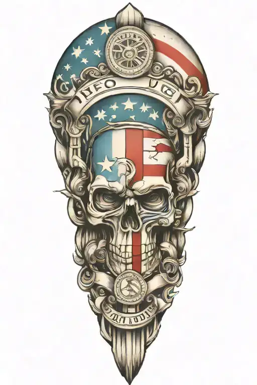 Patriotic Leg Sleeve Tattoo Design