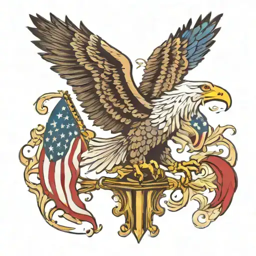 Patriotic Eagle Lower Leg Sleeve