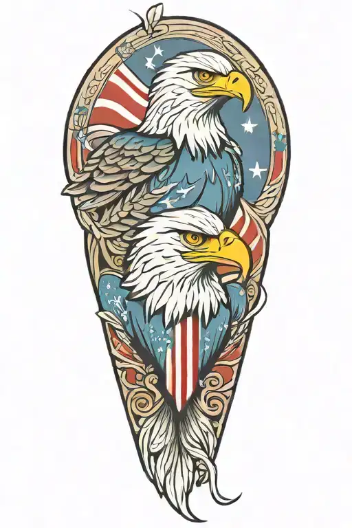 Patriotic Eagle Lower Leg Sleeve