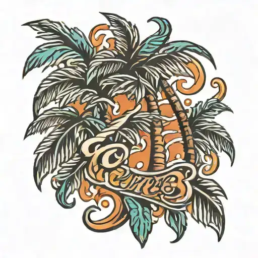 Palm Tree And Cursive F
