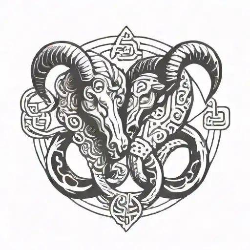 2 Interlocking Aries Symbols Intertwined