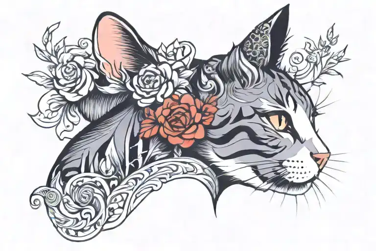 Cat Profile Traditional Lady