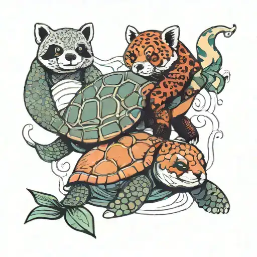 Sea Turtle Manatee Red Panda