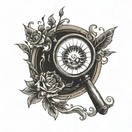 A Magnifying Glass Which Is Reflecting The Light From The Sun And Making Fire