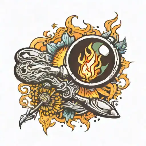 A Magnifying Glass Which Is Reflecting The Light From The Sun And Making Fire