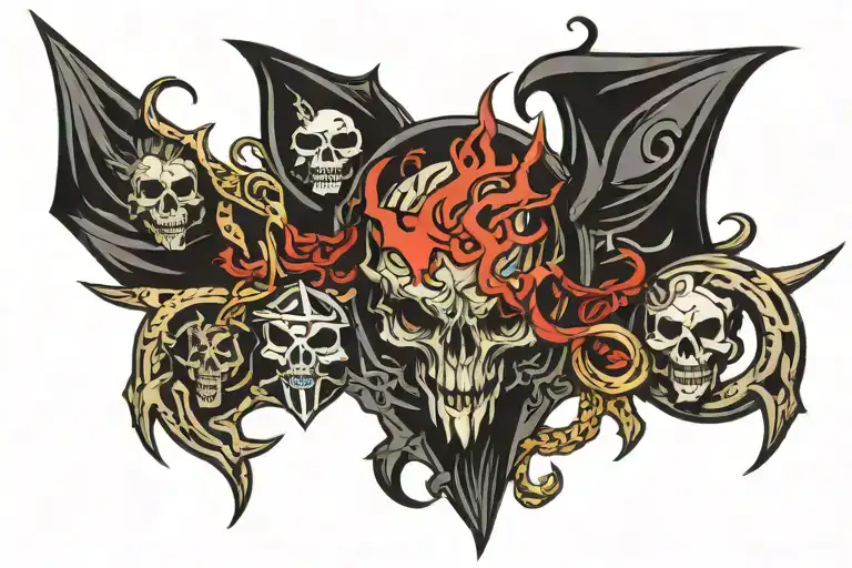 Illicit Society Symbol Intertwined With Demonic