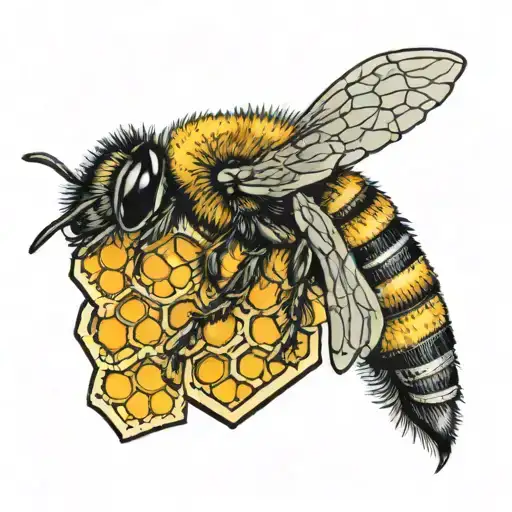 Bee And Honeycomb