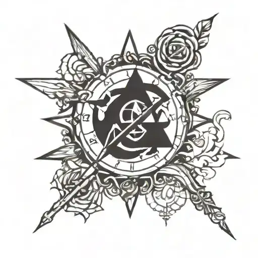 I Want Black Tattoo With Anarchism Symbols And Story From Bible In Old Russian Style