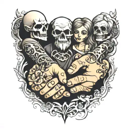 Date And Family Holding Hands