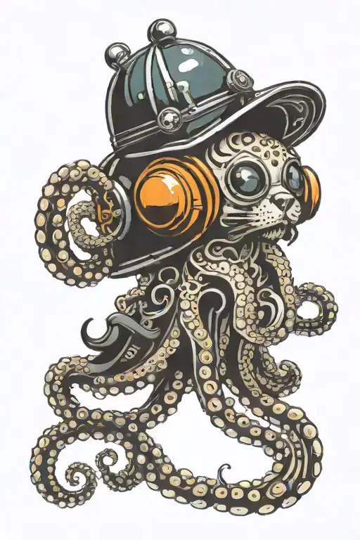Dive Helmet Cat Octopus
