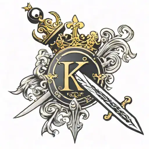 K For King Crown And Sword