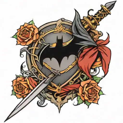 Batman Shield And Sword Emerging