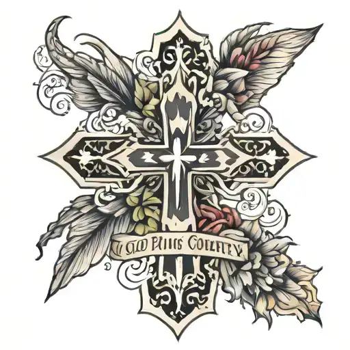 God Family Country In A Cross