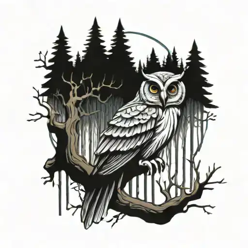 Owl With Woods In It