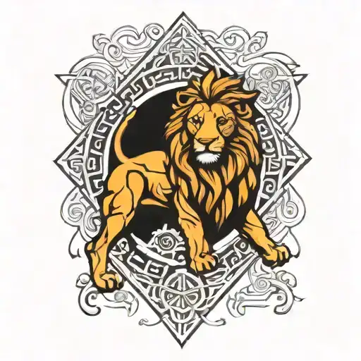 Irish Lion Geometric