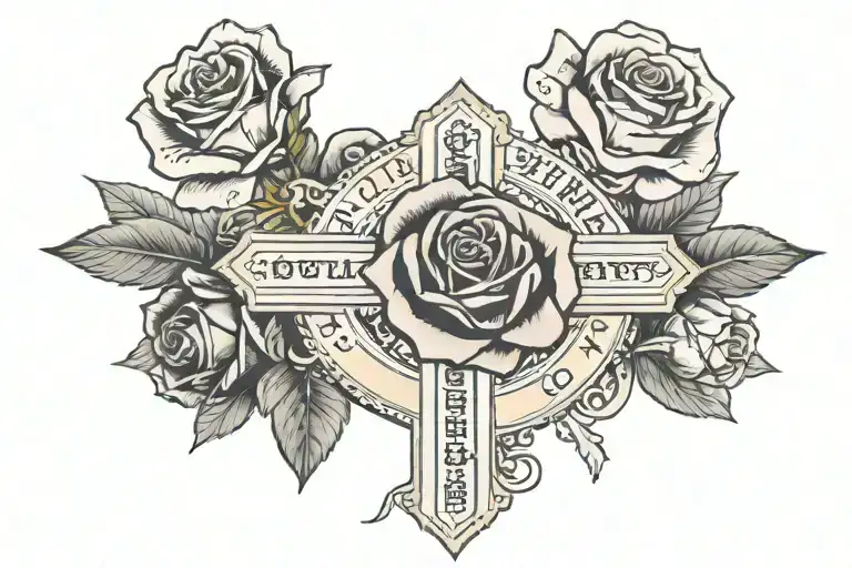 Bible Quote And Cross And Money And Rose And Hands