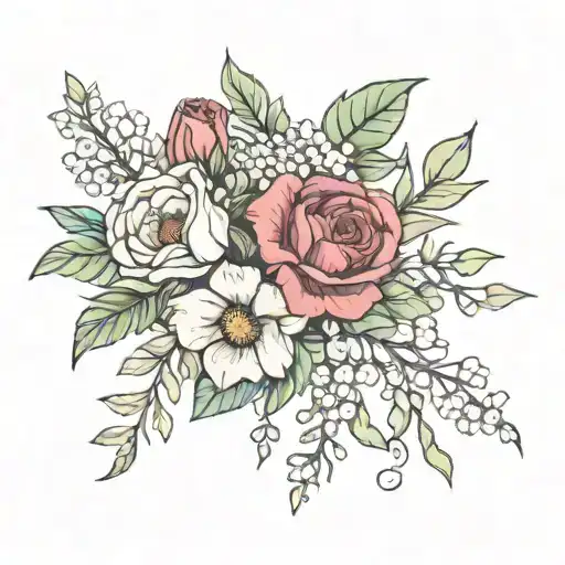 July August September October Birth Flower Bouquet