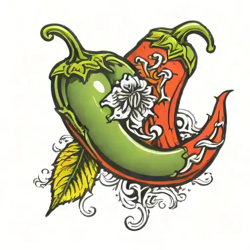 A Chilli Pepeer In Love With A Tomatto