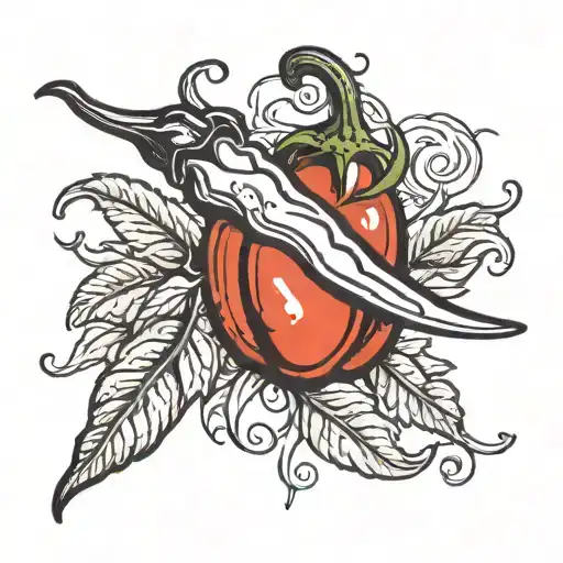 A Chilli Pepeer In Love With A Tomato