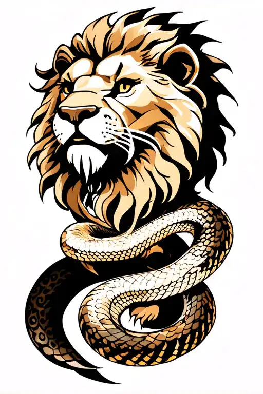 Snake And Lion