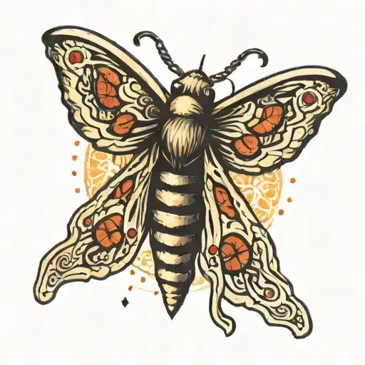 Moth Flying Towards Sun