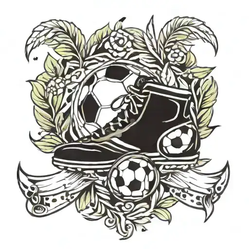 Laurel Wreath With A Soccer Boot With Munero 3 Stepping On A Soccer Ball