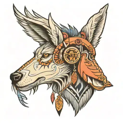 Wolf Goat Bird With Arrows