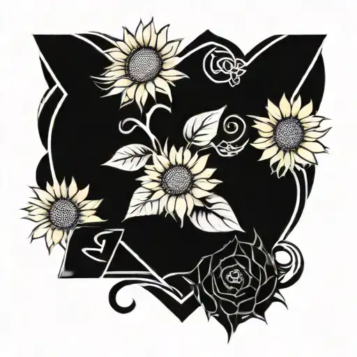 Sunflower And Runes Open Your Heart