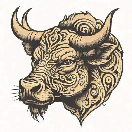Bull With A Scar On The Face