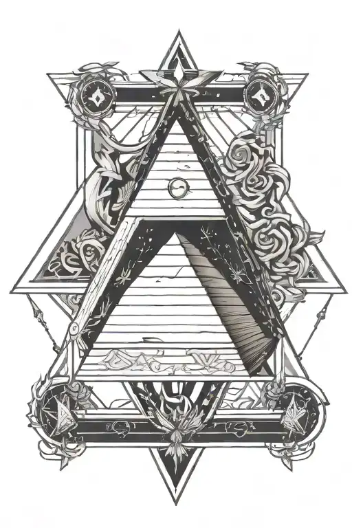 Pyramid Geometry Lines With Sagittarius Zodiac Sign