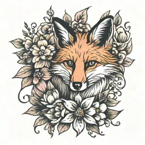 Fox In Flowers