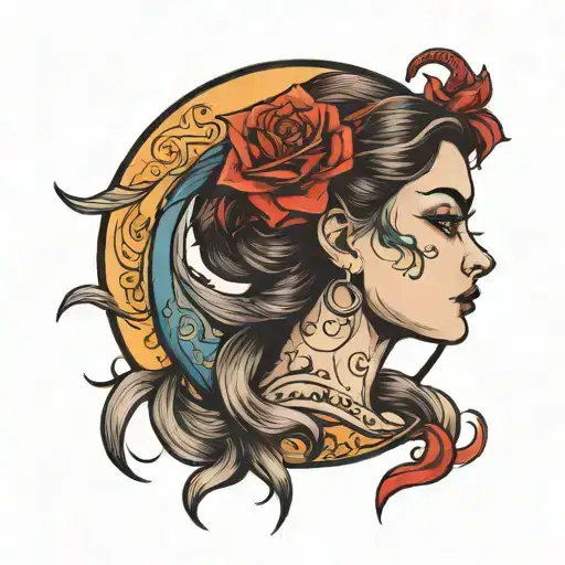 Girl On A Crescent Moon