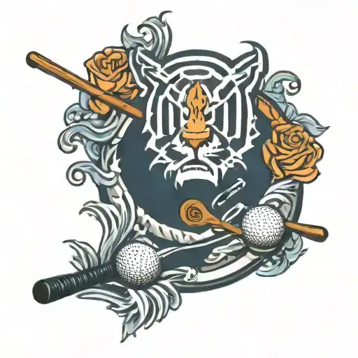 Detroit Tigers Logo Golf Clubs Water