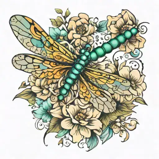 Dragonfly Made Of Flowers