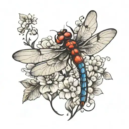 Dragonfly Made Out Of Flowers
