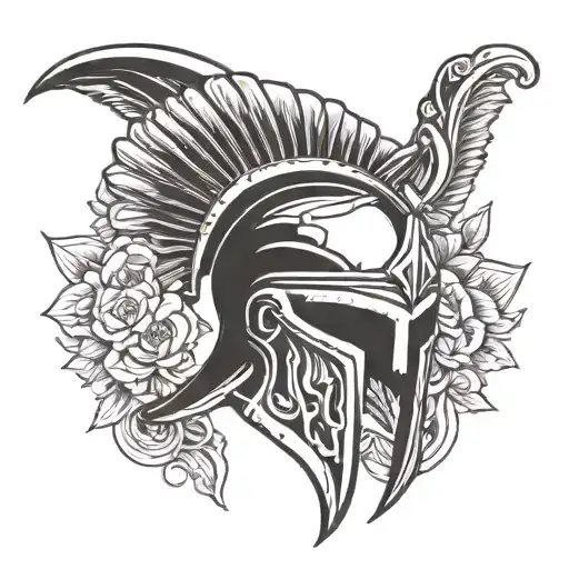 Spartan Helmet With Latin