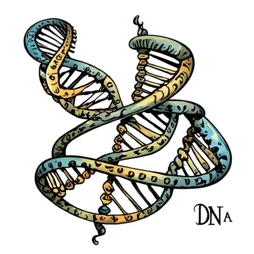 Dna Helix With Initials Inside