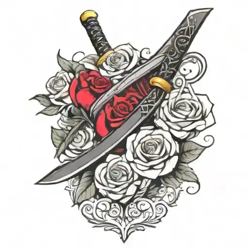 Katana Con Rosas