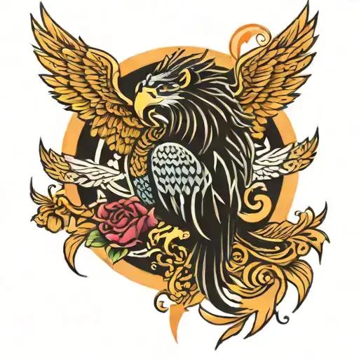 Pheonix Behind A Lion