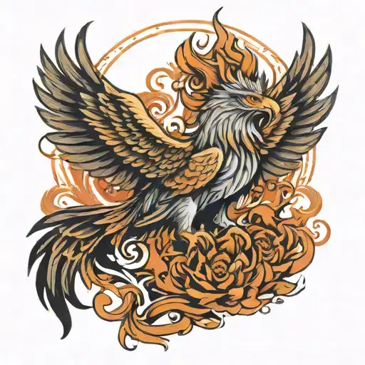 Pheonix Behind A Lion